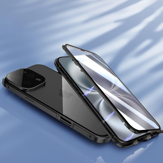 Husa pentru iPhone 16 Pro, Magnetic Dual Glass, negru