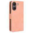 Cu clapetă pentru Xiaomi Redmi 13C / Poco C65, Card Slot, roz
