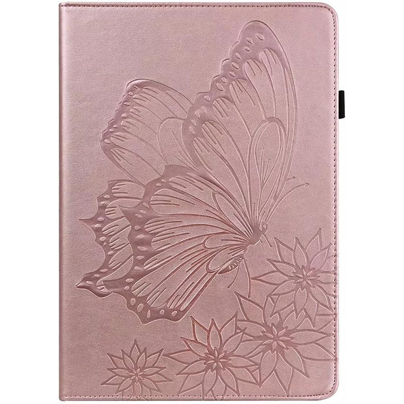 Huse pentru Lenovo Tab M9, Wallet Pen Slot, butterflies, maro
