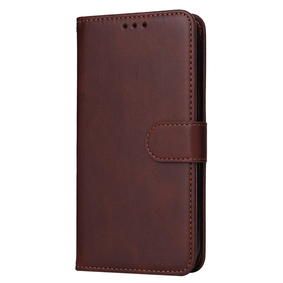Cu clapetă pentru Realme C67, Leather Wallet, maro
