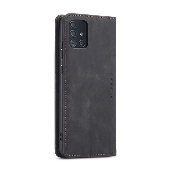 Husa CASEME pentru Samsung Galaxy A51, Leather Wallet Case, negru