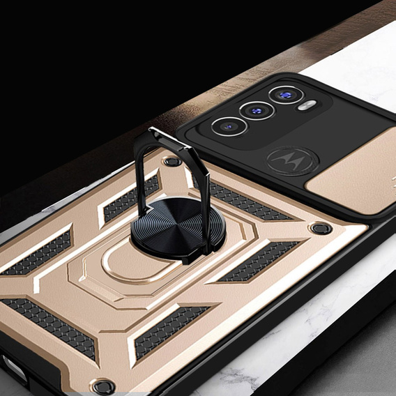 Husă blindată pentru Motorola Moto G60, CamShield Slide, de aur
