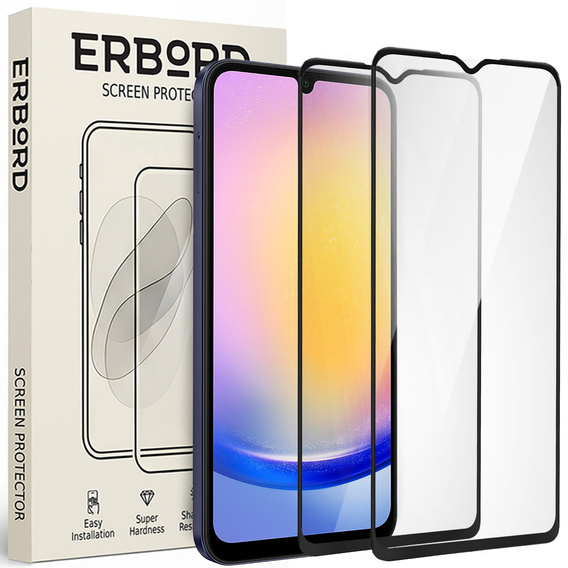 2x sticlă călită pentru Samsung Galaxy A25 5G, ERBORD 3D pentru întregul display