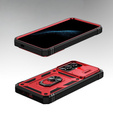 Husă blindată pentru Samsung Galaxy S24+ Plus, CamShield Slide, roșu / negru