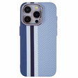 Carcasa pentru iPhone 15 Pro Max, Carbon Fiber MagSafe, albastru