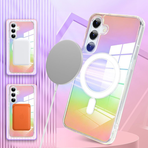 Husă pentru Samsung Galaxy S24 FE, Fusion Hybrid Case, pentru MagSafe, multicolor + Sticlă pentru ecran