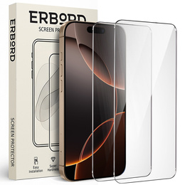 2x sticlă călită ERBORD 9H Hard Glass pe ecran pentru iPhone 16 Pro Max