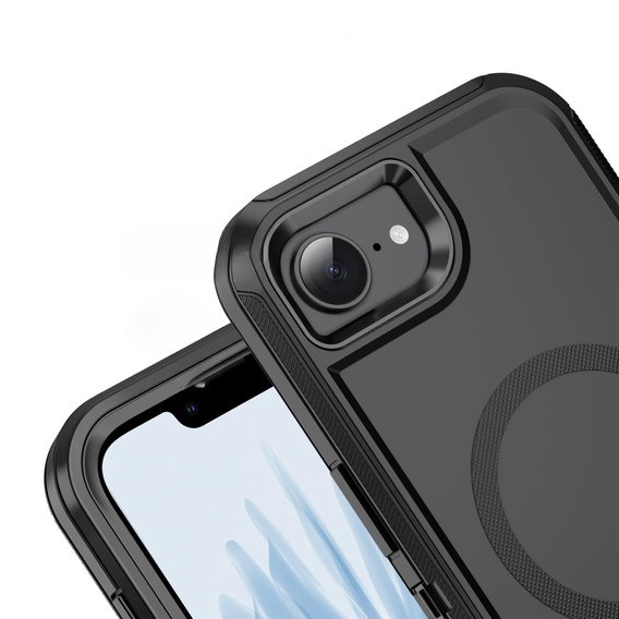 Carcasă cu ramă pentru iPhone 16E, pentru MagSafe, negru