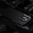 Carcasa BENKS Kevlar pentru iPhone 15 Pro, Carbon Fiber, negru