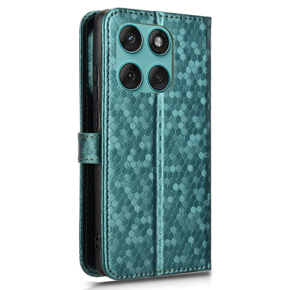 Husa cu clapetă pentru Motorola Edge 60 / 60 Fusion, Wallet Rhombus, verde