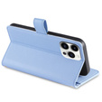Cu clapetă pentru iPhone 15 Pro, Wallet Zipper Pocket, albastru