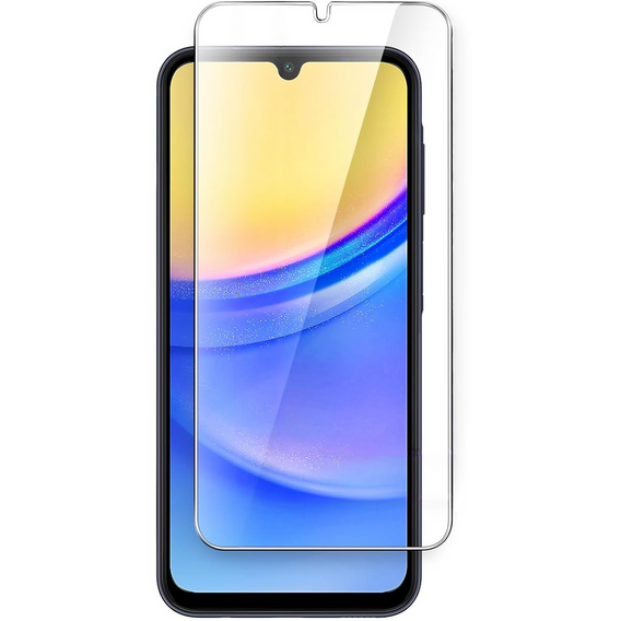 Cu clapetă pentru Samsung Galaxy A15, BINFEN Wallet, albastru + sticlă 9H