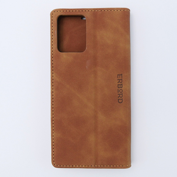Husă pentru Motorola Moto G53, ERBORD Vintage, portofel cu clapetă, maro