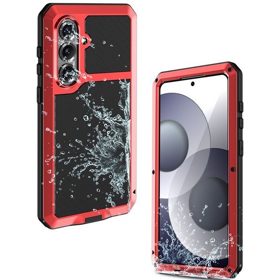 Carcasă blindată cu sticlă încorporată pentru Samsung Galaxy S26, roșu