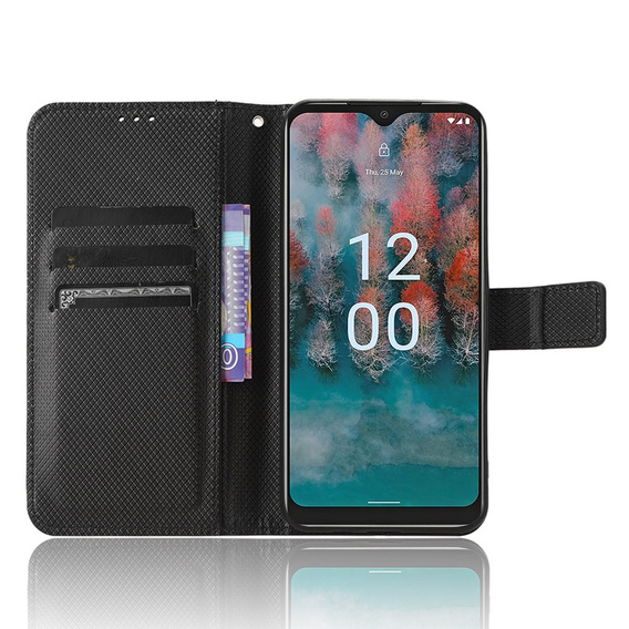 Cu clapetă pentru Nokia C12 4G, Wallet Smart Magnet, negru