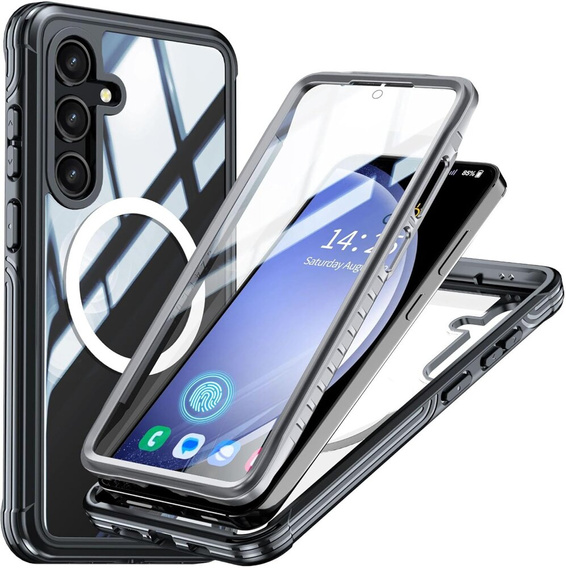 Carcasă pentru Samsung Galaxy S23 FE, Shockproof, cu folie pentru ecran, pentru MagSafe, negru