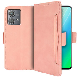 Cu clapetă pentru Motorola Edge 40 Neo, Card Slot, roz