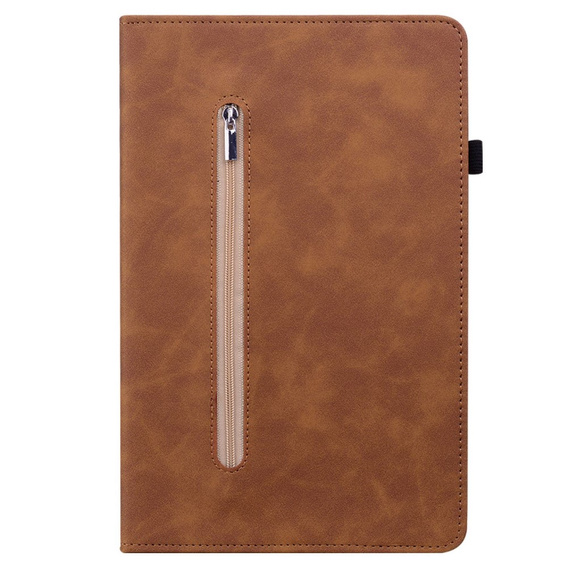 Husa pentru Samsung Galaxy Tab A7 Lite, Wallet Pen Slot, maro