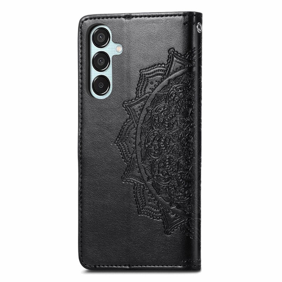 Cu clapetă pentru Samsung Galaxy M15 5G, Mandala, negru