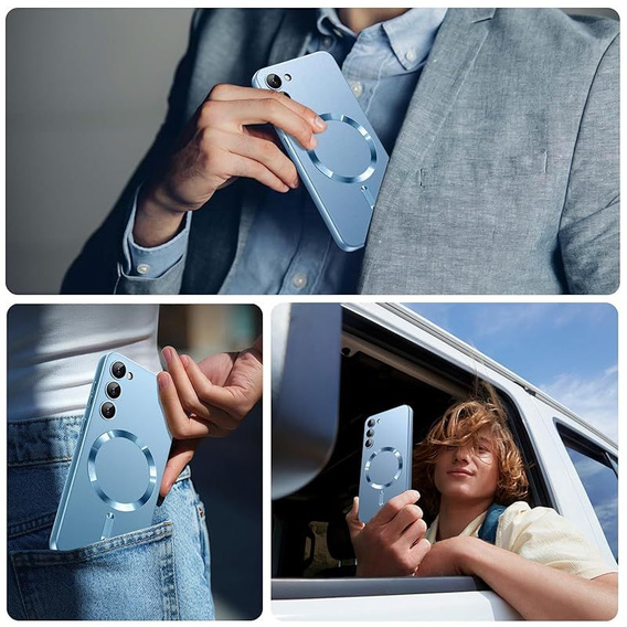 Husă pentru Samsung Galaxy S25 FE, ColorMag, pentru MagSafe, albastru