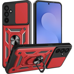 Husă blindată pentru Samsung Galaxy S25 FE, CamShield Slide, roșu