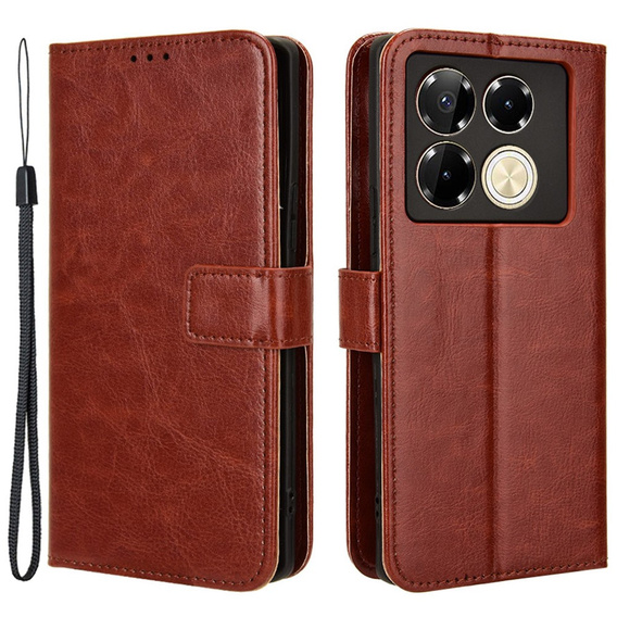 Cu clapetă pentru Infinix Note 40 Pro Plus, Crazy Horse Wallet, maro