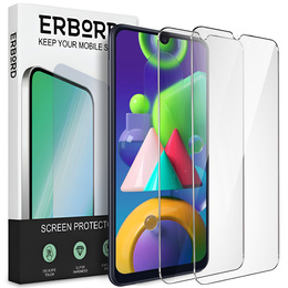 2x sticlă călită pentru Samsung Galaxy M21, ERBORD 9H Hard Glass pe ecran