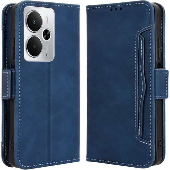 Cu clapetă pentru Realme 14 5G / Realme 14T 5G, Card Slot, albastru închis