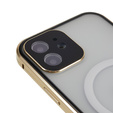 Carcasa Magnetic Dual Glass MagSafe pentru iPhone 12, de aur