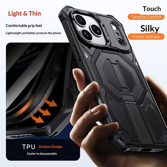 Husă de protecție compatibilă cu MagSafe, cu suport pentru iPhone 17 Pro