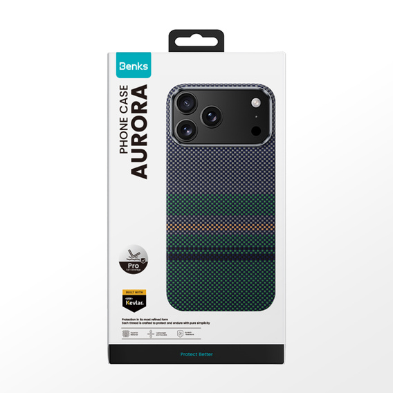 Husă BENKS Kevlar Magnetic Armor Pro Aurora 600D C070 pentru MagSafe pentru iPhone 17 Pro Max