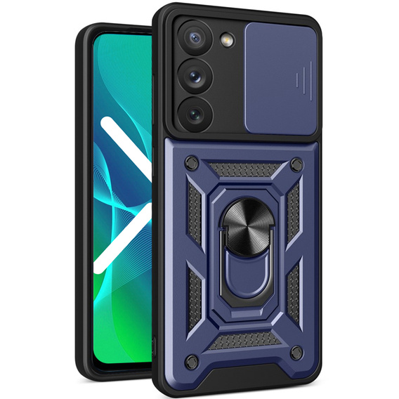 Husă blindată pentru Samsung Galaxy S23, CamShield Slide, albastru închis