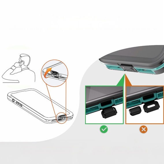 Husă pentru iPhone Air, impermeabilă IP68, SHELLBOX MagSafe, albastru