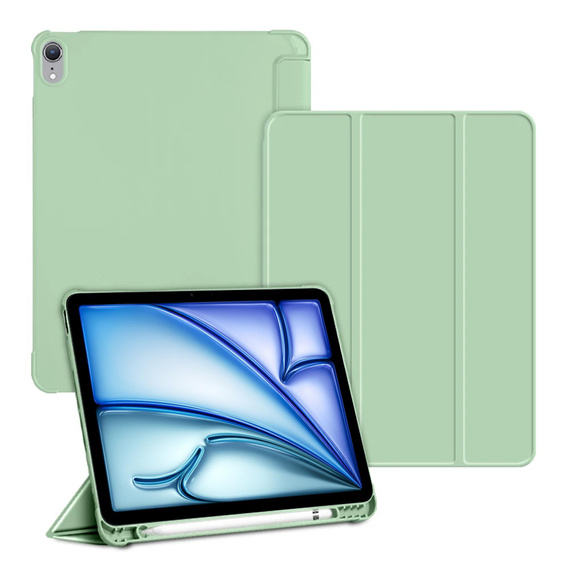 Husă pentru Apple iPad Air 11" 6 gen. 2024 (A2902, Smartcase cu spațiu pentru stylus, verde