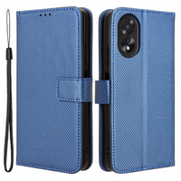 Cu clapetă pentru Oppo A38 4G / Oppo A18 4G, Wallet Smart Magnet, albastru