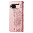 Cu clapetă pentru Google Pixel 8A, Butterfly, roz rose gold