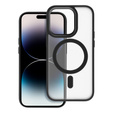 Husă pentru iPhone 16 Pro, pentru MagSafe, ERBORD Matt Case, transparent / negru + sticlă pentru ecran