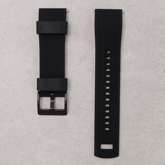 ERBORD Curea universală de silicon ERBORD 22mm, Dual Color, neagră / cataramă neagră