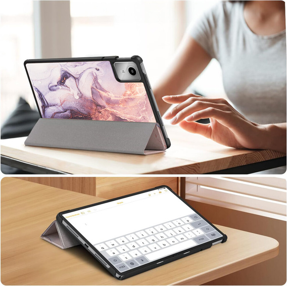Husă pentru Lenovo Tab M11, Smartcase, Marble 3#