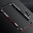 Husa LUPHIE pentru iPhone 15 Pro, Armor Bumper, negru / roșu