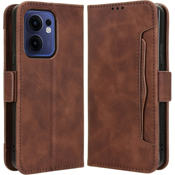Cu clapetă pentru Oppo Reno 13F / Oppo Reno 13FS, Card Slot, maro