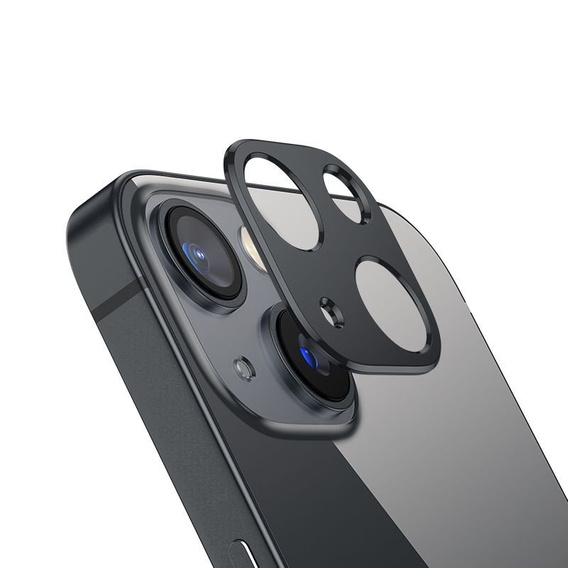 Capac metalic pentru camera foto pentru iPhone 13 mini, albastru