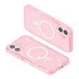 Husă pentru iPhone 17, pentru MagSafe, glitter, roz translucid