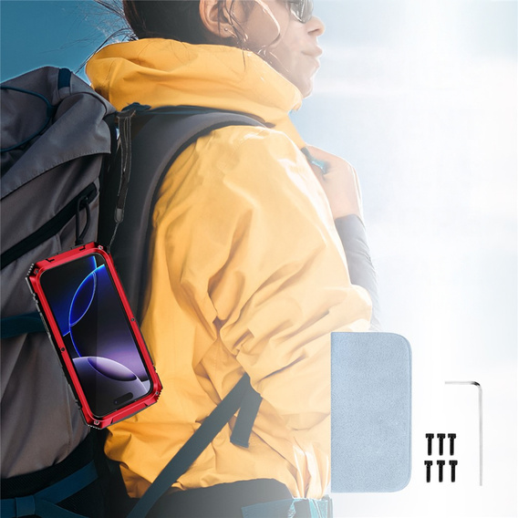 Husă R-JUST cu suport și sticlă încorporată pentru iPhone 17 Pro