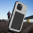 Love Mei Huse pentru iPhone 13 Mini, armored with glass, de argint