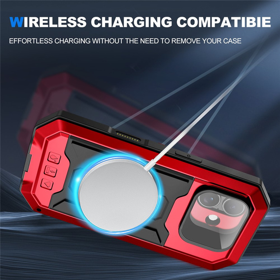 Husă blindată R-JUST cu protecție pentru ecran și suport pentru iPhone 17