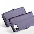 Husă pentru Iphone 16E, ERBORD Glossy Litchi, portofel cu clapetă, violet