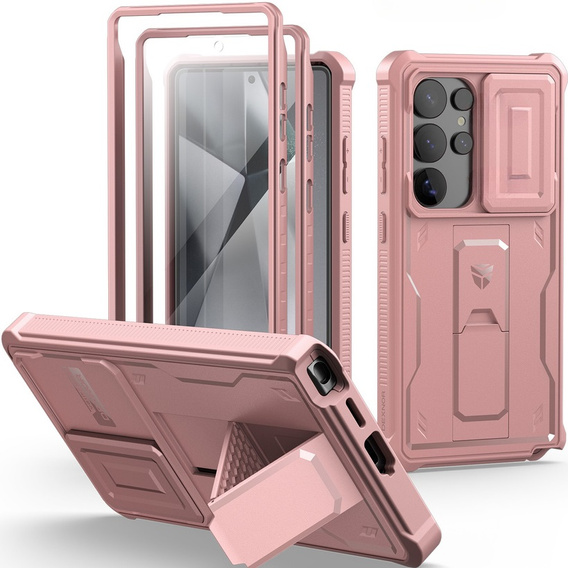 Husă blindată pentru Samsung Galaxy S25 Ultra, Dexnor Full Body (Two Frames), roz