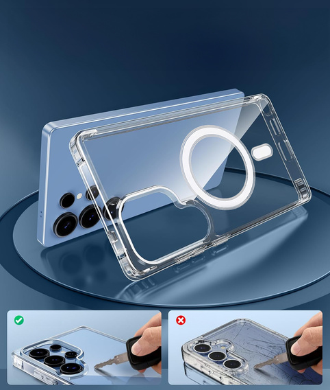 Husă pentru Samsung Galaxy S25 Ultra, Fusion Hybrid Case, pentru MagSafe, transparentă + Sticlă pentru ecran