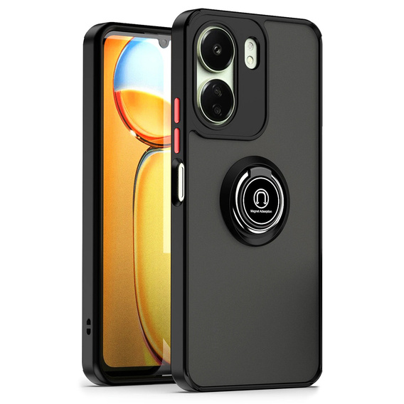 Husa pentru Xiaomi Redmi 13C / Poco C65, Frosted Ring, negru
